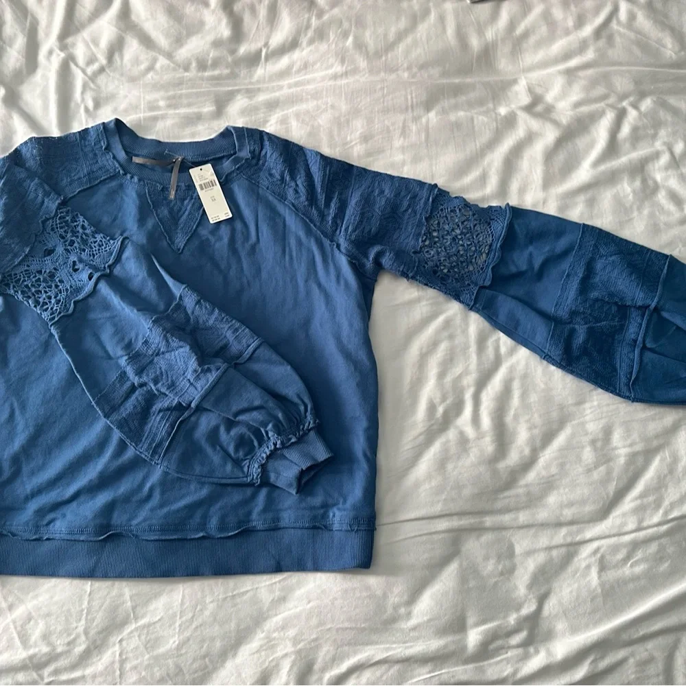 NWT Anthropologie lace balloon sleeve top